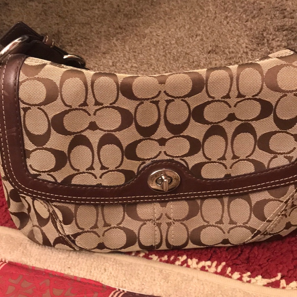 Brown and beige Coach Bag